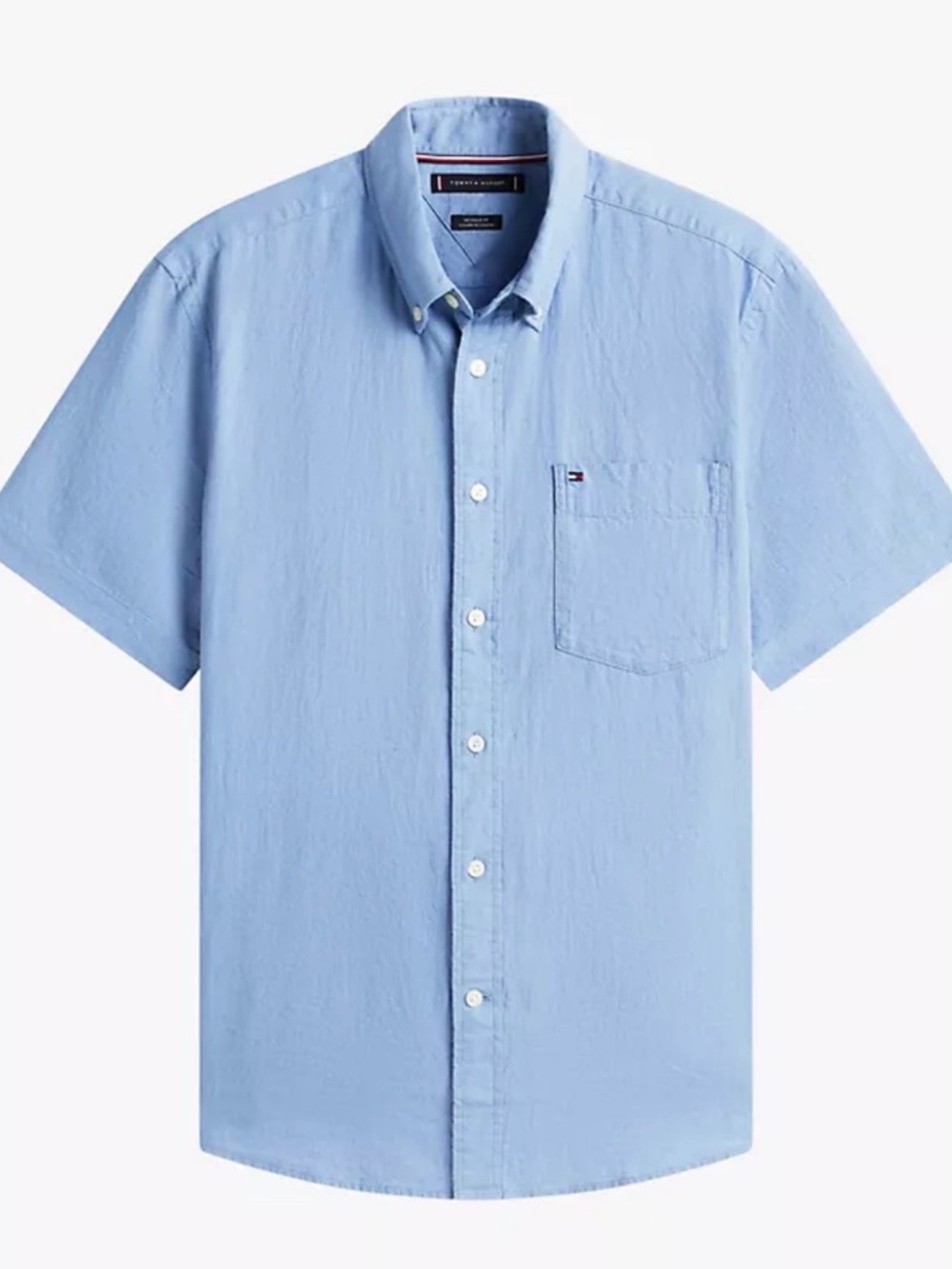 Tommy Hilfiger Light Blue Short-Sleeve Button-Down Shirt